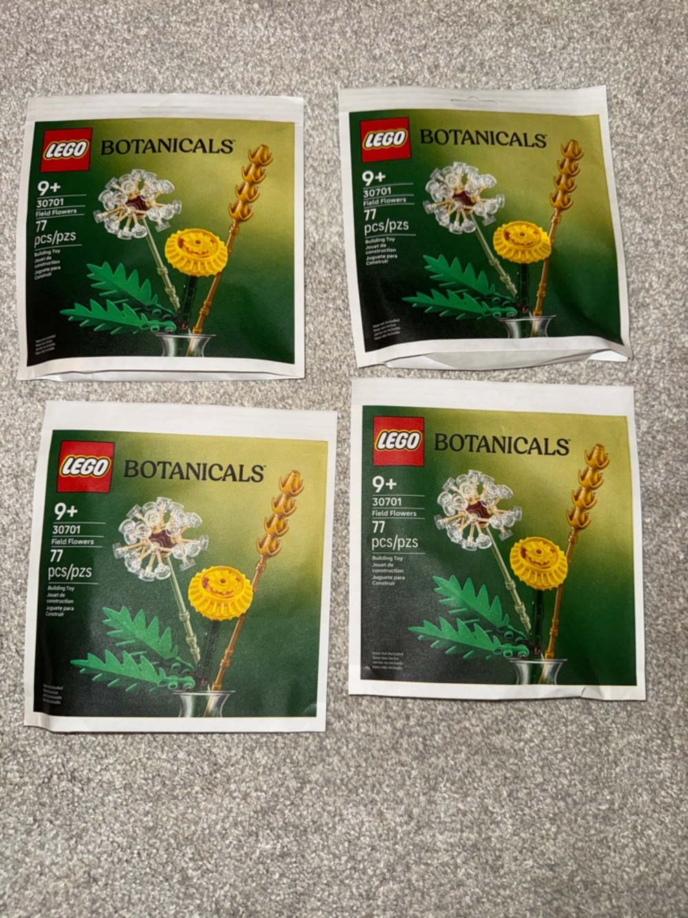 NWT LEGO Botanicals Yellow and Green Field Flowers Pack (4x)